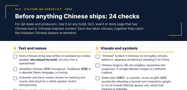 Top of the Culture QA Checklist
